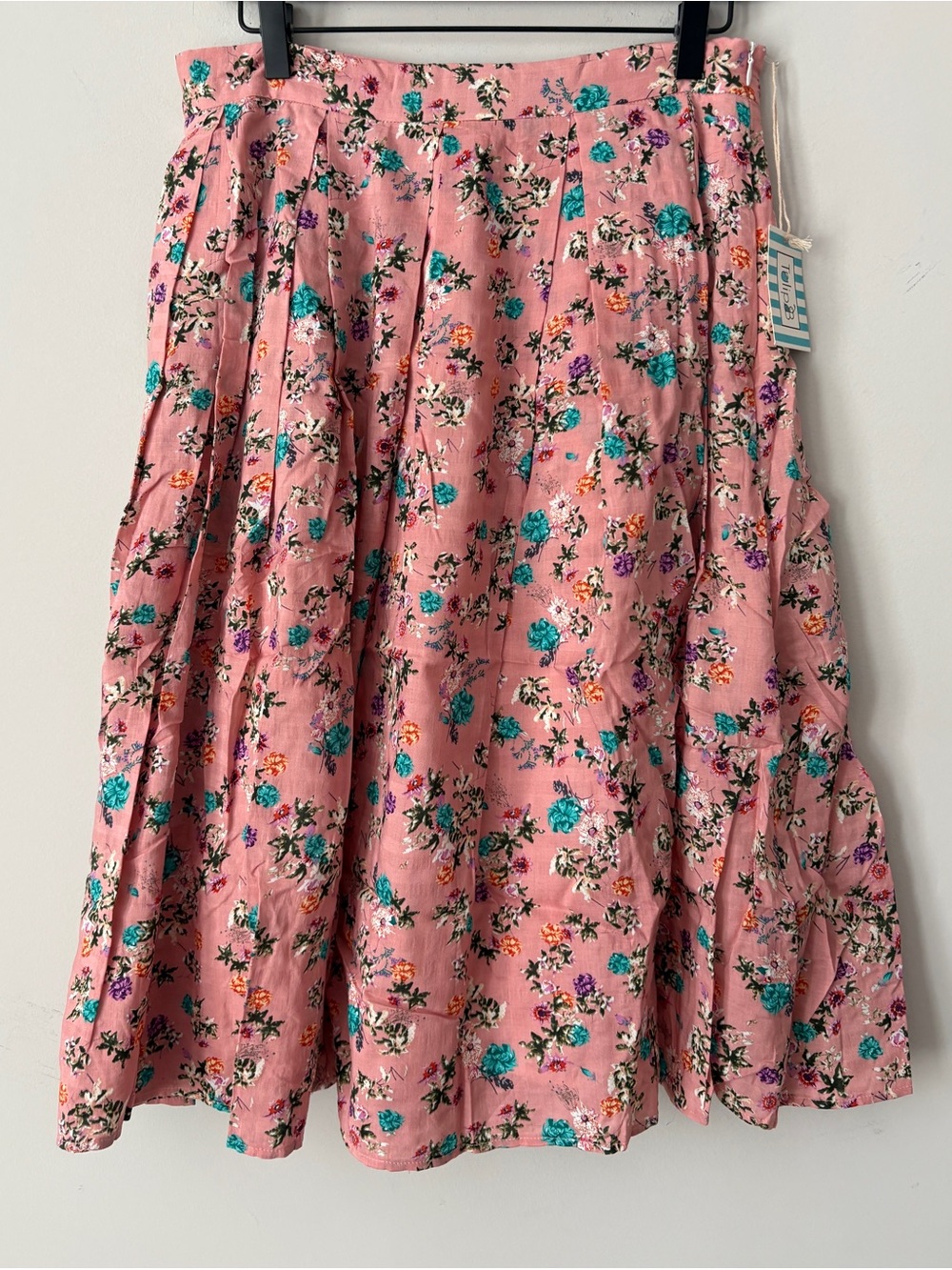 Tulip B Pink Floral Midi Skirt - L